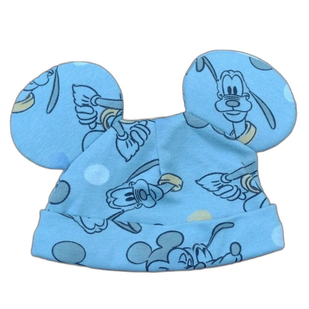 Disney Baby Blue Hat with Ears Mickey and Pluto Size NB-9m